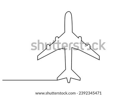 airplane passenger plane vehicle one line art design