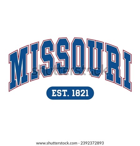 Missouri typography design vector, usa state shirt design vector. Jersey design vector, T-shirt design for usa 