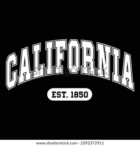 California typography design vector, usa state shirt design vector. Jersey design vector, T-shirt design for usa 