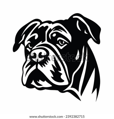 Bulldog silhouette. Bulldog black icon on white background