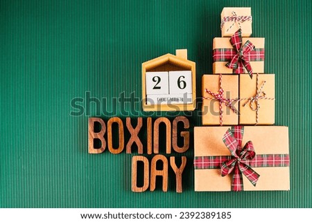 Boxing day sale seasonal promotion background Royalty-Free Stock Photo #2392389185