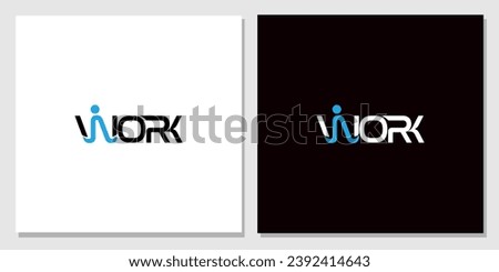 People Works Logo symbol, typography Idea. Vector illustration. Co-work concept. Royalty-Free Stock Photo #2392414643