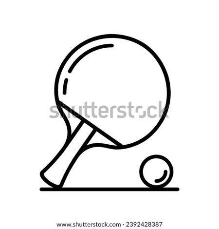 Ping pong glyph icon. Rackets for table tennis. Black silhouette of a table tennis racket and ball. Vector illustration