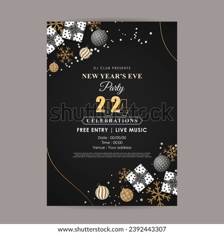 Vector illustration of New Year Party Invitation social media feed template