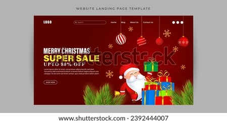 Vector illustration of Merry Christmas Sale social media feed template