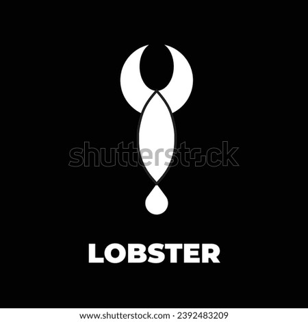 Abstract lobster logo vector file on black background