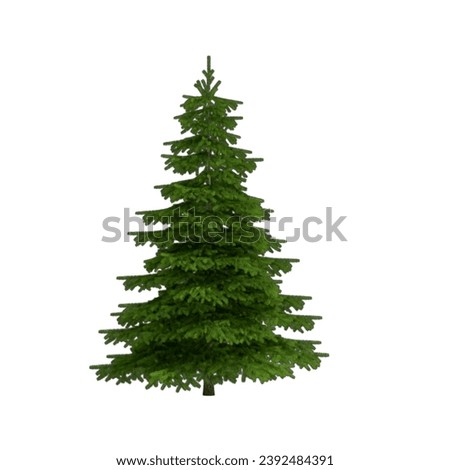 christmas tree in white background ,christmas tree decorated with light start red and golden ball in a red paint concrete wall for a merry chirstmas day. Royalty-Free Stock Photo #2392484391