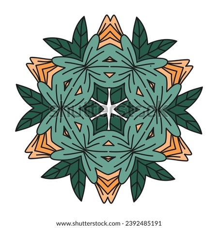Illustration of a vintage floral pattern for seamless decoration