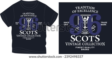 scots t shirt graphic design vector illustration \
