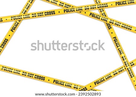Realistic Police Tape Lines crime scene danger tape. Crossing danger ribbon of caution signs for construction area or crime scene in yellow. Police line and do not cross ribbon. Ribbons for accident, 