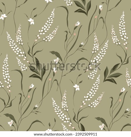 allover vector small flower pattern on vector stock Royalty-Free Stock Photo #2392509911