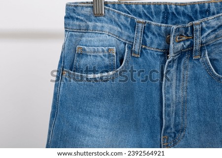 Blue denim pants front pockets