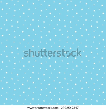 Vector seamless pattern with white stars and snowflakes on a blue background