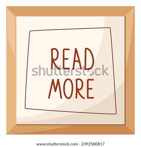 The symbol is more detailed. Banner icon, sticker with an offer. The frame with the text read more. Get information about the description. Banner details. A sticker icon. Vector illustration