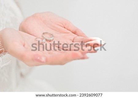 close up bride’s hand with ring, wedding ceremony wallpaper background, happy valentine’s day concept