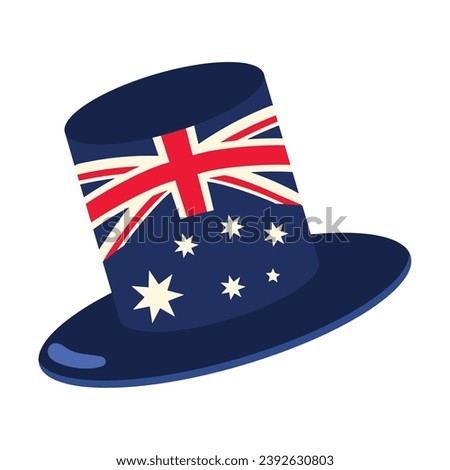 australia day flag in top hat illustration Royalty-Free Stock Photo #2392630803