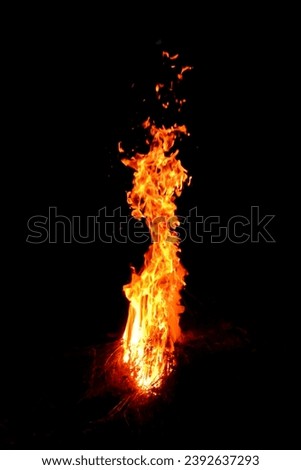 A long, strange shape of fire. Flame background for banner The concept of combustion of thermal energy
