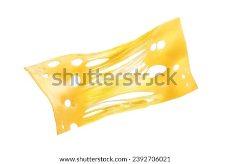 plate of melted cheese on a white background