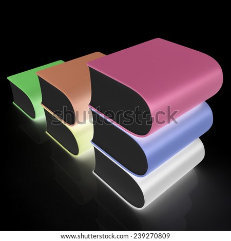 Glossy Books Icon isolated on a black background