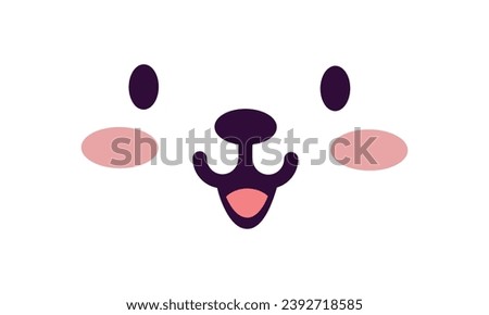 Vector dog face on isolated background.