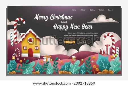 Merry Christmas Banner And Landing Page background. Vector Illustration