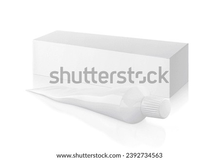 Medicine tube and package isolated on white background