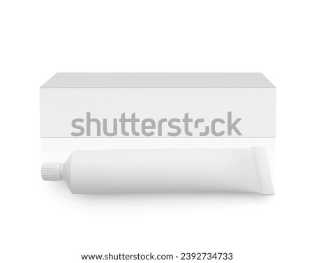 Medicine tube and package isolated on white background Royalty-Free Stock Photo #2392734733