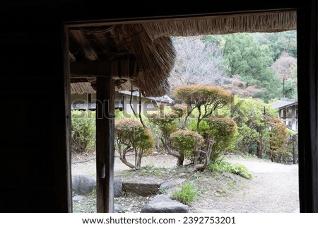 Edo era minimalist interior architecture and landscaping Royalty-Free Stock Photo #2392753201