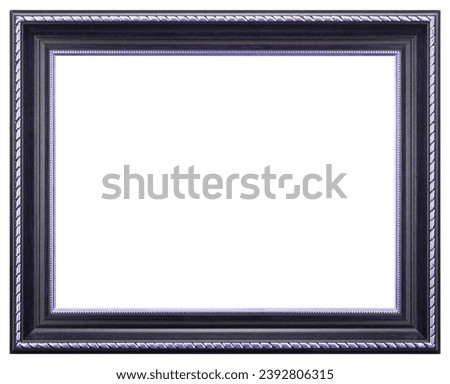 Antique Color Very Peri Lilac Purple Violet Classic Old Vintage Wooden Rectangle mockup canvas frame isolated on white. Blank diverse subject molding baguette. Design element. use for paint, mirror