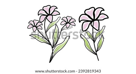 vector hand-drawn or line art flower design