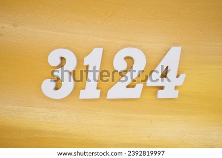 The golden yellow painted wood panel for the background, number 3124, is made from white painted wood.