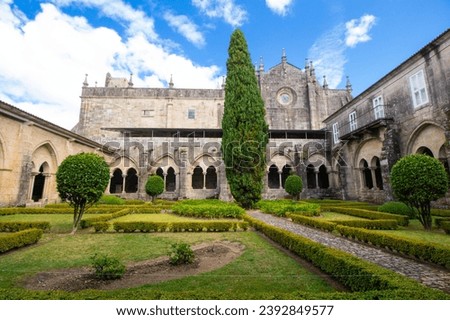 Cloister of the Cathedral of Santa María at Tui in Galicia in Spain Royalty-Free Stock Photo #2392849577