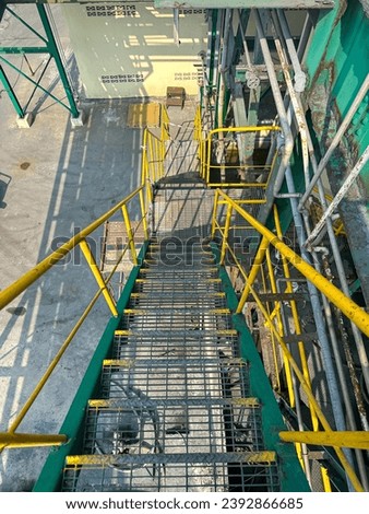 Metal stairs on plant industry