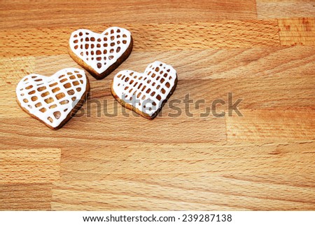 Christmas cookies in wooden plate