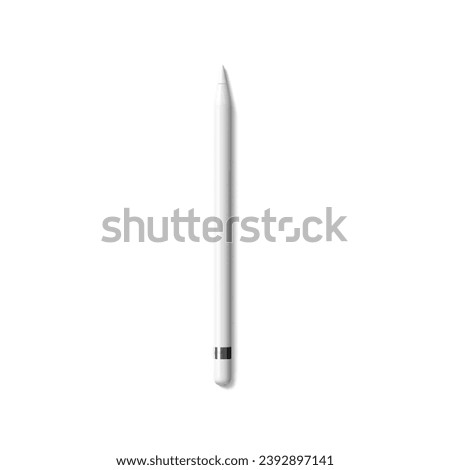 Blank white stylus pencil isolated
