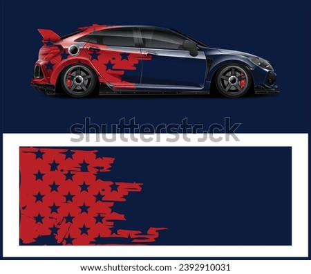Racing Car wrap graphics  with the American flag