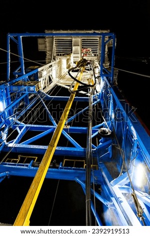 Drilling rig in oil field for drilled into subsurface Royalty-Free Stock Photo #2392919513