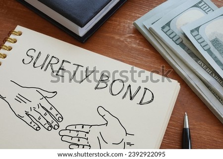 Surety bond is shown using a text Royalty-Free Stock Photo #2392922095