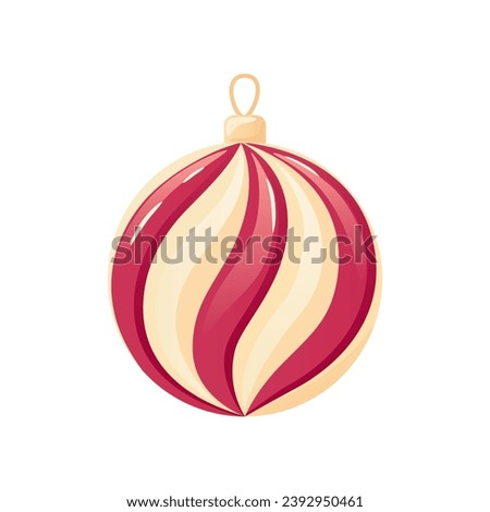 Christmas ornaments, baubles, globes vector illustration isolated on white background. Detailed Christmas tree decoration element for holiday patterns, wreathes, frames, packaging, design