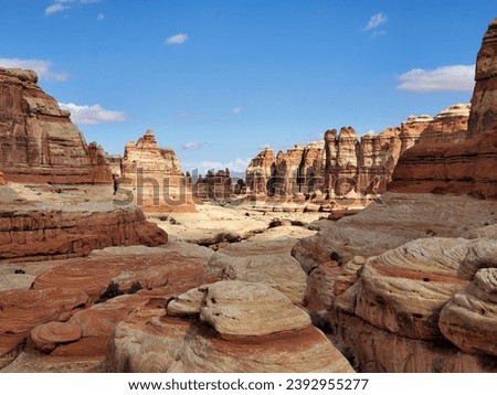 Painted desert landscapes from the Needles District of Canyonlands National Park Royalty-Free Stock Photo #2392955277
