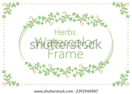Frame with watercolor herbs. Vector illustration.
