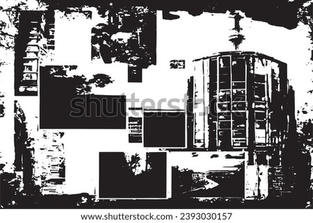 black grungy texture vector illustration, black and white texture for background
