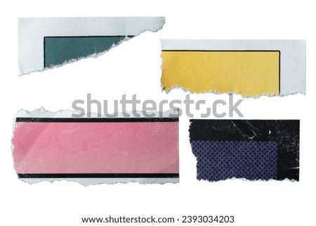 Colorful paper torn from a comic book on white background with clipping path
