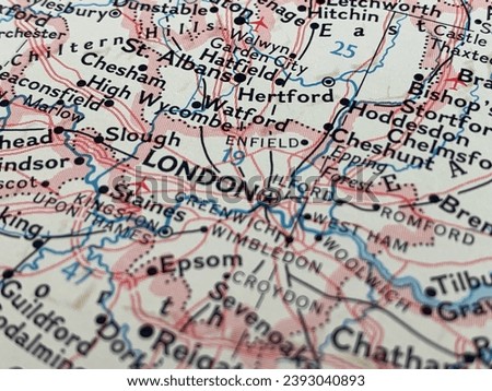 Map of London, United Kingdom, holiday preparation, travel destination