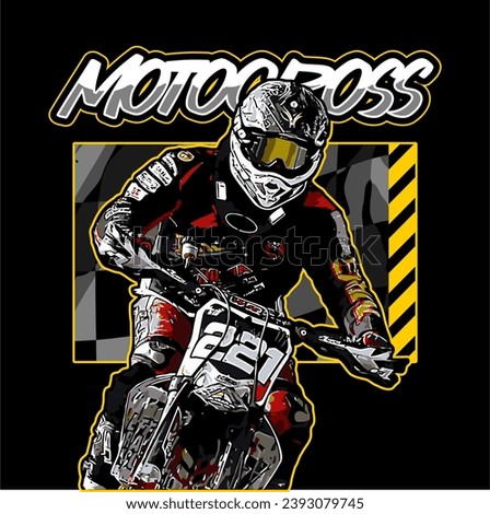 motocross rider in action vector template 