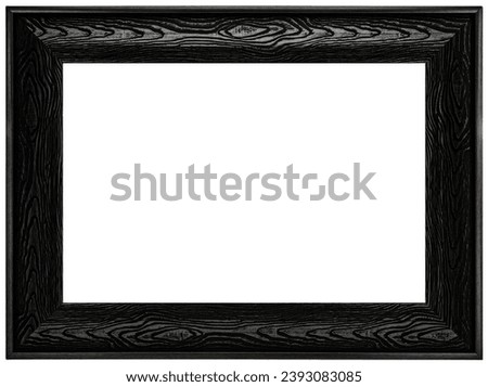 Antique Color Dark Black Classic Old Vintage Wooden Rectangle mockup canvas frame isolated on white. Blank diverse subject molding baguette. Design element. use for paint, mirror