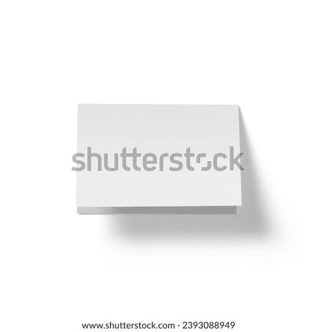 Close up view blank white greeting card isolated on white.