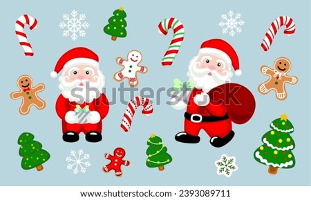 Collection of cute Christmas cartoon vectors