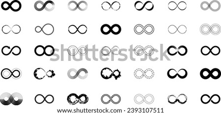 Infinity icon set unlimited illustration symbol sign vector. Infinity, 8, endless, eternity, loop infinite symbols. Royalty-Free Stock Photo #2393107511