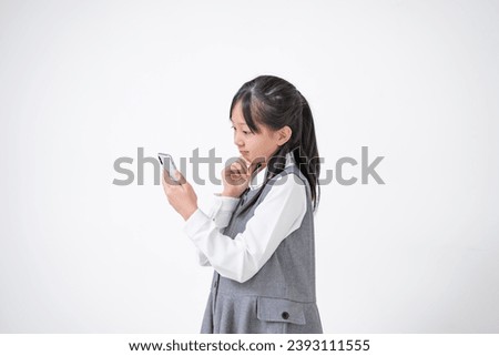 Japanese girl with mobile phone